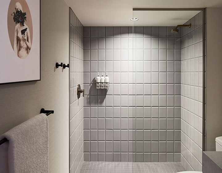 View of shower at Kimpton Saint George Hotel